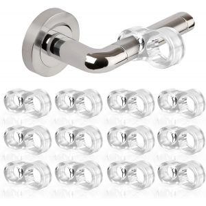 12 Pièces de Porte de PVC Bouchons, RISVOWO Silicone Anti-Poignée en Silicone Bouchon de Porte, Transparent Poignée de la Porte Bouchon, du Mur et de la Fenêtre de Meubles - Neuf