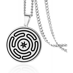 Kal-Collier De La Roue De La D&eacute;esse H&eacute;cate Collier Pendentif Strophalos Collier Symbole H&eacute;cate Collier En Acier Inoxydable Amulette Pa&iuml;enne Wicca Bijoux - Neuf