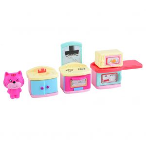 Maison de poupee de dessin anime de haute simulation, kits de modeles, jouet educatif pour enfants (cuisine) - Neuf