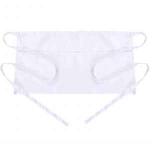 Tablier De Taille À 3 Poches - Tablier Court De Serveuse (Blanc) Tw - Neuf