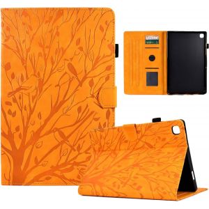 Kal-Coque Galaxy Tab A 10.1 2019, Housse Sm-T510/T515 &Eacute;tui &Agrave; Rabat Et Portefeuille Case Avec Fonction Support Et Poche Cartes Pour Samsung Galaxy Tab A 2019 - Jaune - Neuf