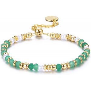 Kal-Bracelet Pierre Naturelle Femme Bracelets En Pierre Naturelle De 4mm Bracelet De Perles En 14k Oro Bracelets Plaqués Or Bracelet Bohème En Cristal Bracelet Bijoux En Cadeaux De Précieuses - Neuf