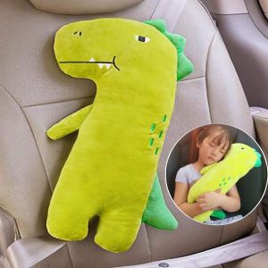 Ceinture De Sécurité Dinosaures, Coussin De Ceinture De Sécurité Pour Enfant, Housse De Protection Confortable À Motif Animal De Dessin Animé, Harnais D'épaule Amovible Et Lavable - Neuf