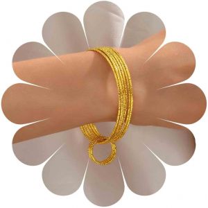 Kal-Ensemble De Bracelet Bangle Or Boho Grand Métal Texturé Rond Emboîté Multi Bangle Indien Mariage Bangle Africain Indien Bollywood Vintage Bracelet Empilable Bijoux Pour Femmes Filles - Neuf