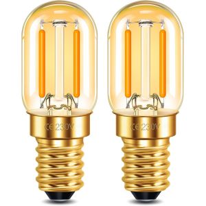 Ampoule A Filament Led E14 T22 1w Vintage 2200k Blanc Chaud,Mini Tubulaire Ampoule Led E14 Équivalent 10w,Non Dimmable,Ambre Ampoule Tube E14 Pour Veilleuse Réfrigérateur,Lot De 2 - Neuf