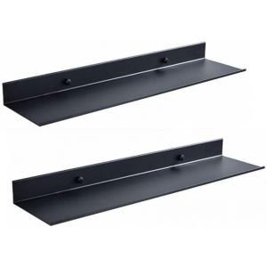 &Eacute;tag&egrave;re Murale Flottante En M&eacute;tal Pour Salle De Bain - Noir - Gain De Place - Antirouille - Extra Solide - 1 Pi&egrave;ce, 50 Cm - Neuf