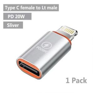 (C To L Siliver 1p) Adaptateur Usb C &Agrave; 8 Broches, Charge Rapide Pour Iphone Lightning Femelle Vers Connecteur De Chargeur Type-C Pour Iphone 15 Pro 14 Macbook Ipad - Neuf