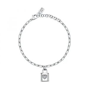 Bracelet - La Petite Story - M&eacute;tal Blanc - Cristal - 17 Cm - Neuf