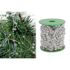 Rouleau de 30 m de perles de perles artificielles argent&eacute;es pour d&eacute;coration et compositions florales. - Neuf