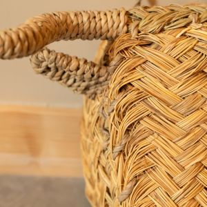 D&eacute;co Murale Petite T&ecirc;te De Taureau En Paille Osier Naturel 18 X 25 - Neuf