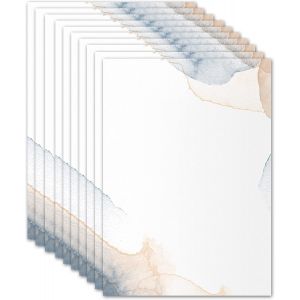 50x Papier &Agrave; Lettres A5 Imprim&eacute; Recto-Verso - Set De Papier &Agrave; Lettres Vierge &Agrave; &Eacute;crire Et &Agrave; Imprimer Pour Mariage, Anniversaire, Invitations (A5, Design 2) - Neuf