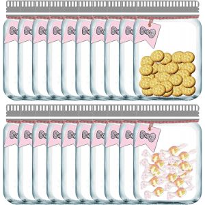 Checarzhn--No1-Sacs À Collation Réutilisables Avec Fermeture Éclair, Bocal Mason Pour Nourriture, Snack, Sandwich, Ziplock Pour Cuisine, Camping, Pique-Nique, Enfants 18large Transparent¿ - Neuf