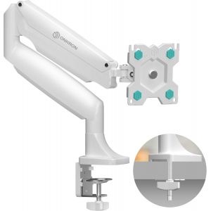 Bras Écran Pc 13-32 Pouces, Support Ecran Pc Bureau Charge 9 Kg, Support Moniteur Bureau Vesa 75X75-100X100, Bras Articulé Ecran Pc Ressort À Gaz, Movement Plein, Blanc G100-W - Neuf