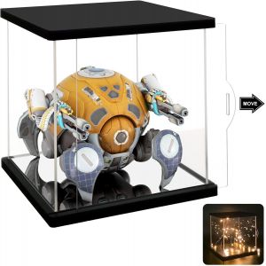 Nonemey Vitrine Pour Collection Et Salon En Acrylique Avec Led T&eacute;l&eacute;command&eacute;e &iquest; Bo&icirc;te Vitrine Anti-Poussi&egrave;re Pour 400% Pop Mart,Labubu,Figurines,Mod&egrave;les(Noir, 25x25x35 Cm) - Neuf