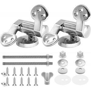 2 Pi&egrave;ces Attaches Charni&egrave;re Abattant WC, Kit Fixations Remplacement pour WC Abattant avec Fixations en Alliage de Zinc, Charni&egrave;res de Rechange pour Lunette de Toilette - Neuf