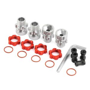 Adaptateur de moyeu hexagonal de roue cannel&eacute;e en m&eacute;tal de 12 mm &agrave; 17 mm pour Slash2WD Stampede Bandit 4WD RC Pi&egrave;ces de voiture rouge - Neuf