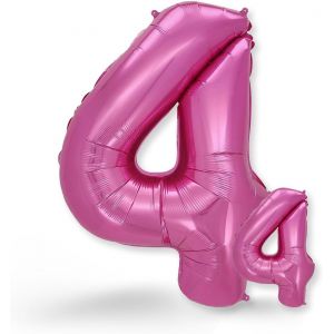 Ballon Géant Numéro 4 Rose-Ballon decoration anniversaire 4 ans-deco anniversaire 4 ans fille ou garcon-Gonflables à l'Hélium-Idéal pour Fêtes Filles et Garçons-Ballon 4 Rose - Neuf