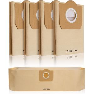 KAL-Lot De 5 Sacs D'Aspirateur Réutilisables En Non-Tissé Pour Kärcher Wd3 Wd2, Wd3200, Wd3500P, A2204, A2534, Se4001. Kfi 487 6.959-130.0 - Neuf