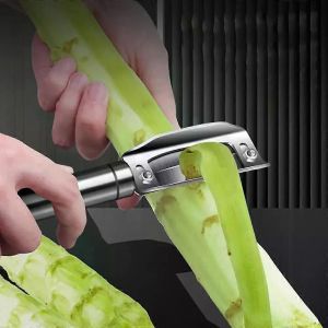 Acier inoxydable épaissi Éplucheur de fruits et légumes multifonctionnel Laitue Canne à sucre Grattoir à peau dure Outils de cuisine ménagers - Neuf