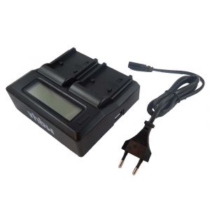 vhbw Chargeur double compatible avec Canon Legria HG20, S100, HG21, HG10 caméra caméscope action-cam + écran LED + témoin de charge 8.4/12.6/16.8 V - Neuf