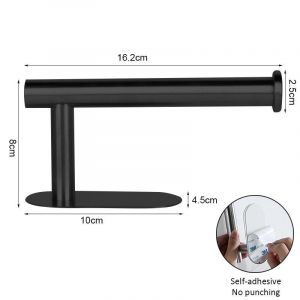 Porte-Serviettes En Papier En Acier Inoxydable Sous L'Armoire,Porte-Rouleau De Papier Toilette Adhésif,Allonger Le Cintre De Mouchoirs Pour La Cuisine.Black. - Neuf