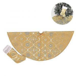 Jupe de sapin de No&euml;l Flocon de neige - Grande jupe de sapin de No&euml;l de 120 cm avec chaussette de No&euml;l pour d&eacute;corations de f&ecirc;tes de fin d'ann&eacute;e et de bonne ann&eacute;e - Neuf