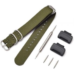 Kal-Nato Nylon Bracelet Compatible Avec Casio G-Shock Ga-110 120 Ga-400 Gd-100 Dw-5600 Gls-8900 Canvas Men Bracelet Band Black Adapters - Neuf