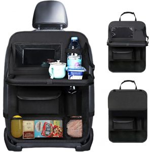 Eryi-Organisateur Voiture Enfant Avec Plateau Pliable, Protection Siège Arrière Avec Écran Tactile, Sac Rangement Auto Imperméable En Oxford, Multi-Poches, Accessoire Intérieur - Neuf