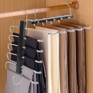 LETNERNY-Cintre Pantalon, Cintres Pour Pantalons En Acier Inoxydable Gain De Place, Cintres De Placard Antidérapant, Porte-Pantalons Pour Serviette Vêtements Pantalons Jupe Foulard Cravates - Noir - Neuf