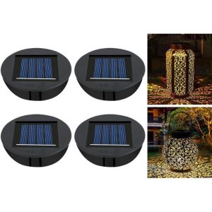 Lampes Solaires De Rechange, Panneau Solaire Lanterne Couvercle De Rechange, 4pc Lampe Solaire De Rechange Pour Lantern 8cm, Remplacement De Couvercles Solaires Pour Extérieur Décoration - Neuf