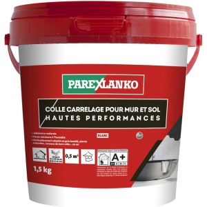 Colle en pâte améliorée Colle Carrelage Pour Mur et Sol Hautes Performances Blanc Prêt à l`emploi Résiste à l`humidité 1,5kg - Neuf