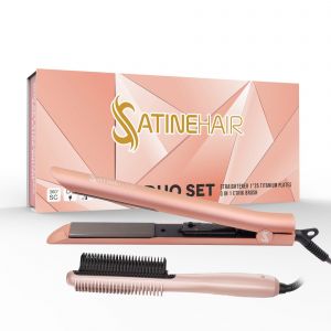 Duo Set Satine Hair : Ethik Brush + Straightener 2 In 1 - Neuf