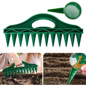 ChenQuanSarl-Kit Semis À Semences, 12 Trous, Aide À La Plantation Avec Outil De Semis Portable Et Réglable, Aide À Semer Pour Planter Des Légumes Et Des Fleurs De Jardin - Neuf