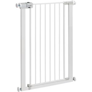 Easy Close Extra Tall Metal Gate,Barrière Escalier Enfant À Pression 73-80 Cm (Max 94 Cm),Barrière De Sécurité Enfant Extra Haute (91 Cm) À Fermeture Facile,Sans Vis Ni Perçage,Blanc - Neuf