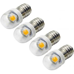 Sjzg-4 Pi&egrave;ces E10 Ampoule Led 3 V 0.6 W 5050 1smd Jaune Led Ampoule De Remplacement Mise &Agrave; Niveau Pour Phares Lampes De Poche Torche Lumi&egrave;res - Neuf