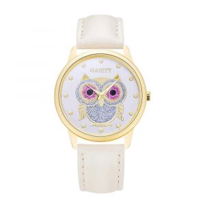 Gaiety &Agrave; La Mode Femmes Dame Montre Pu Sangle Mignon Hibou Cadran Montre-Bracelet &Agrave; Quartz (Blanc) - Neuf