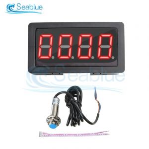 Tachymètre numérique avec capteur de proximité Hall,tachymètre LED,compteur de vitesse RPM,rouge,vert,bleu,DC 8V-24V,NPN 10-9999RPM,4 - Type red - Neuf