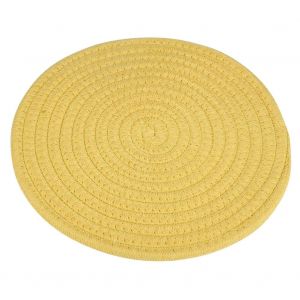 Hjlian Coussin Rond En Coton Fait Main Pour Vaisselle (30 Cm, Jaune) - Neuf