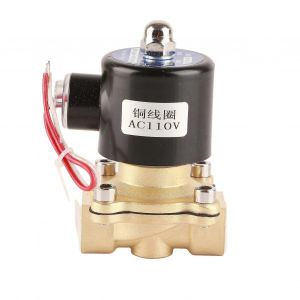 Électrovanne électrique en laiton AC110V 1/2 po NPT normalement fermée pour l'eau air gaz diesel - Neuf