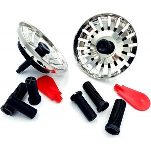 Yemaesre-Lot De 2 Bouchons De Pr De Vue Universels Pour Évier De Cuisine, En Acier Inoxydable, Filtre Bouchon Pour Évier De Cuisine, Adaptateur Réducteurs Universel, Pilet, Siphon - Neuf