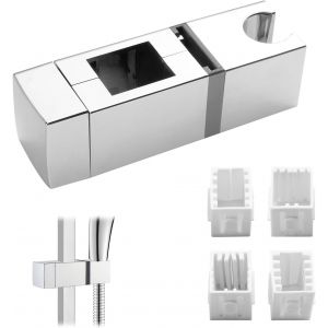 JGD-Support de Douche R&eacute;glable, Barre Coulissante Rectangulaire &agrave; Ajustement d&iquest;Angle 360&deg; pour T&ecirc;te de Douche, Compatible avec Toutes les Rails Rectangulaires, Tiges de Levage (18x30, 22x22, 25x25, 3 - Neuf