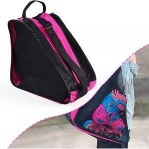 Sac de Patinage &agrave; roulettes, Sac Roller 39 * 28 * 40cm Sac pour Patins &agrave; Glace, avec Bandouli&egrave;re R&eacute;glable, Sac de Transport pour Patins &agrave; roulettes Skate Bag pour Femmes Hommes (Rose) - Neuf