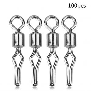 100 PièCes Durables En Acier Inoxydable Pivotants Roulants Crochet Leurre Connecteurs MatéRiel De PêChe (6 #) - Neuf