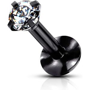 Nbgcm-Piercing Lèvre Labret Monroe Piercing 316l Acier Inox Titan Revêtement Violet, Bleu, Vert, Doré, Noir, Or Rose Longueur 6/8mm; Épaisseur 2/3mm Zircon - Neuf