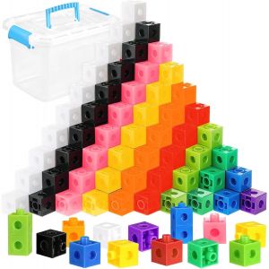 JGD-500 Pcs Math Learning Linking Cube with Storage Container Counting Cubes, Colorful Plastic Counting Blocks, Manipulatives Classroom Learning Supplies for Classroom, Homeschool - Neuf