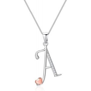 925 Sterling Silver Initial Necklace For Women Sterling Silver Letter Necklace Jewelry Gifts For Mother Sister Wife - Neuf