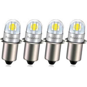 Kal-Lot De 4 Ampoules Led P13.5s 18 Sans Polarit&eacute; 3030 2smd Puce 6000 K Blanc 200 Lm Remplacement Pour Lampes Frontales, Lampes Torches - Neuf