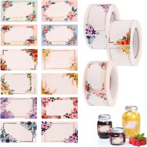 750 Pi&egrave;ces &Eacute;tiquettes &Agrave; Confiture &Eacute;tiquettes Autocollantes Bocaux Etiquettes Adh&eacute;sives Pour Pots &Agrave; &Eacute;pices Emballages Cadeaux Bouteilles Verres Cadeaux De No&euml;l - Neuf