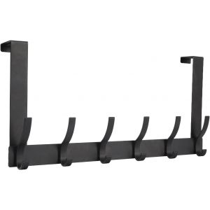 KALANKA-Porte Manteau pour Porte avec 12 Crochets, Pat&egrave;re de Porte &agrave; Accrocher pour Porte, Patere Porte, Crochet porte pour la cuisine de la salle de bain(Noir) - Neuf