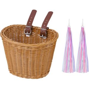 Kal-Panier Velo Enfant, Panier De Guidon De Vélo Enfant, Tricotage À La Main Panier Vélo Pour Filles Garçons - Neuf